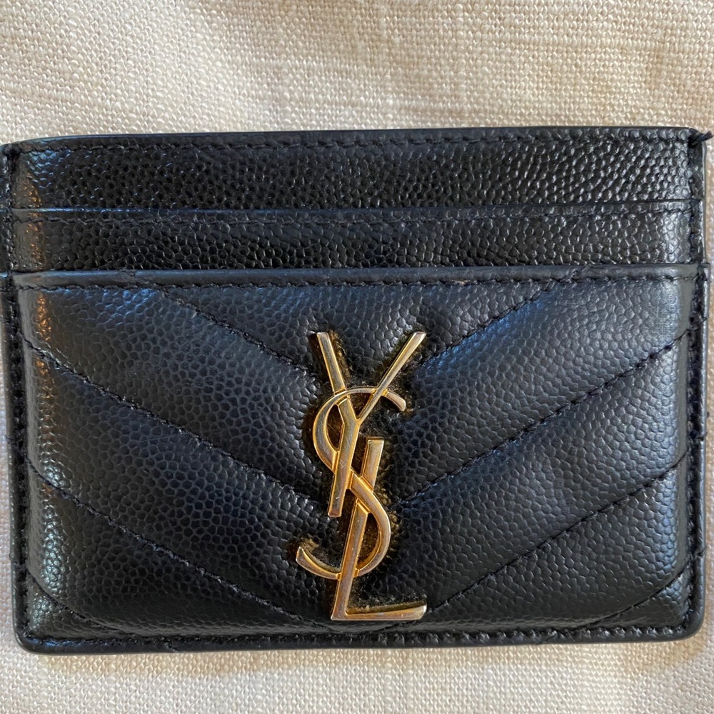 YSL Monogram Card Case (gold)